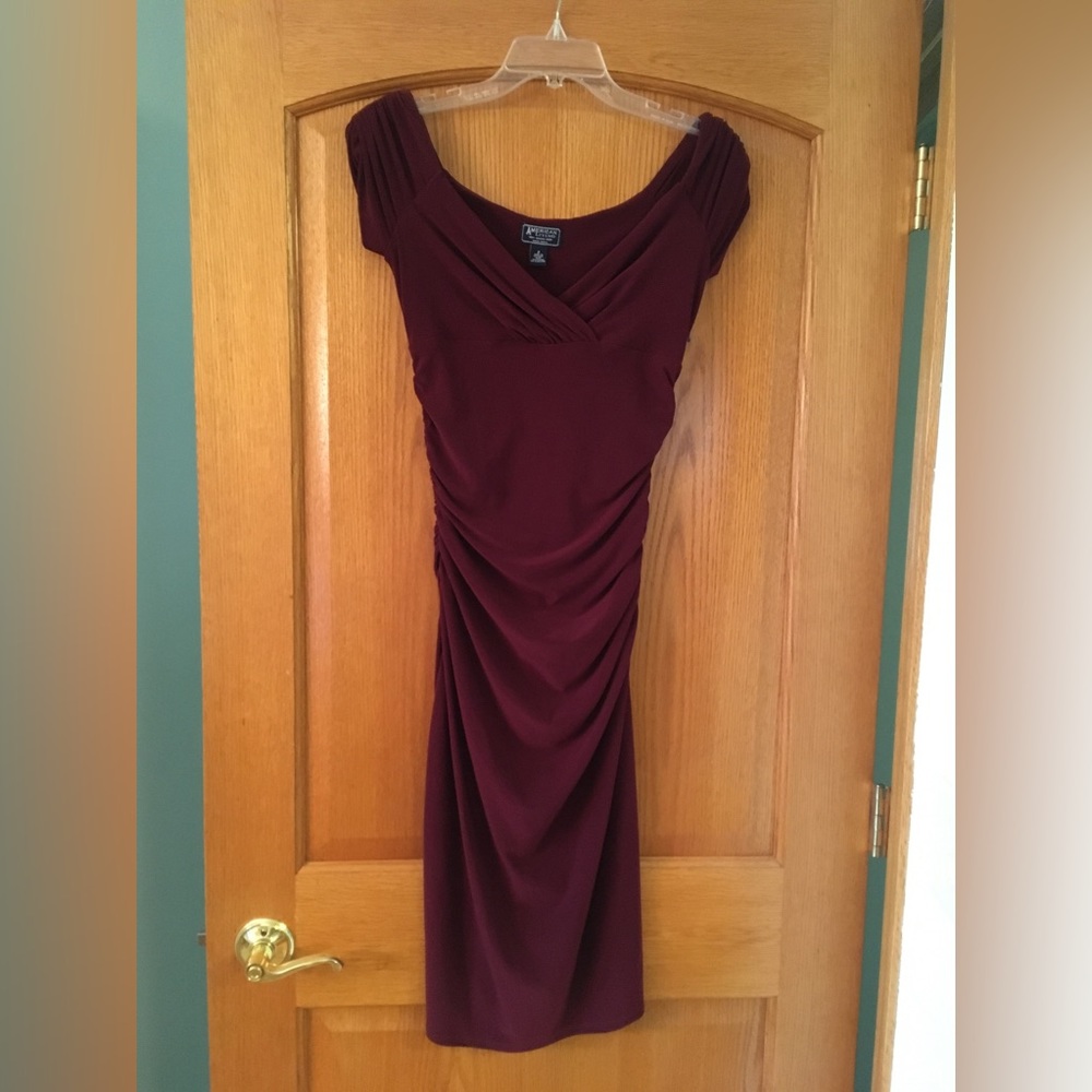 American Living cap sleeve dress, wine, sz 2